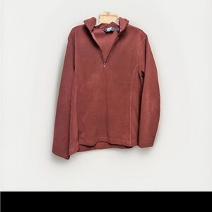 Lands End NEW Women’s Medium (10-12) Maroon Red Pullover Fleece 1/4 Zip